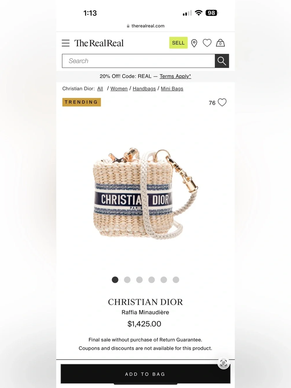 CHRISTIAN DIOR Raffia Minaudière